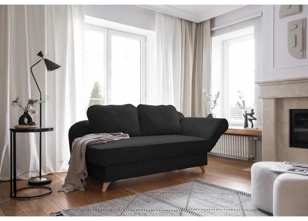 Antracitová menčestrová leňoška (pravý roh) Chic Charlotte – Miuform