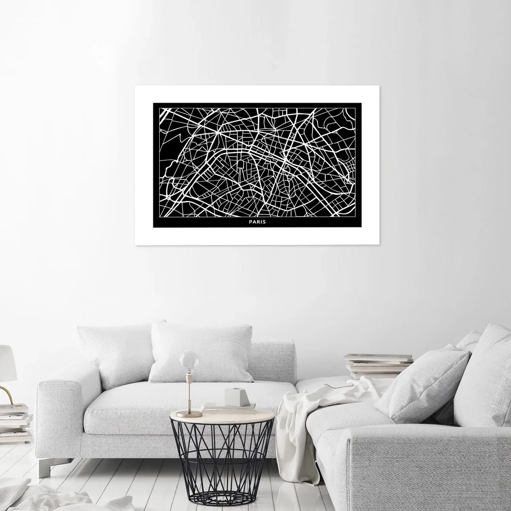 Gario Plagát Plán mesta Paríž Farba rámu: Bez rámu, Rozmery: 60 x 40 cm