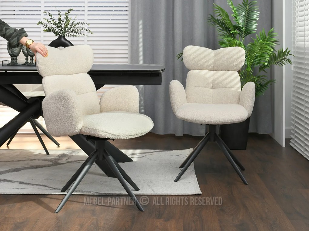 Stolička Meda (krémová + čierna). Vlastná spoľahlivá doprava až k Vám domov. 1111136