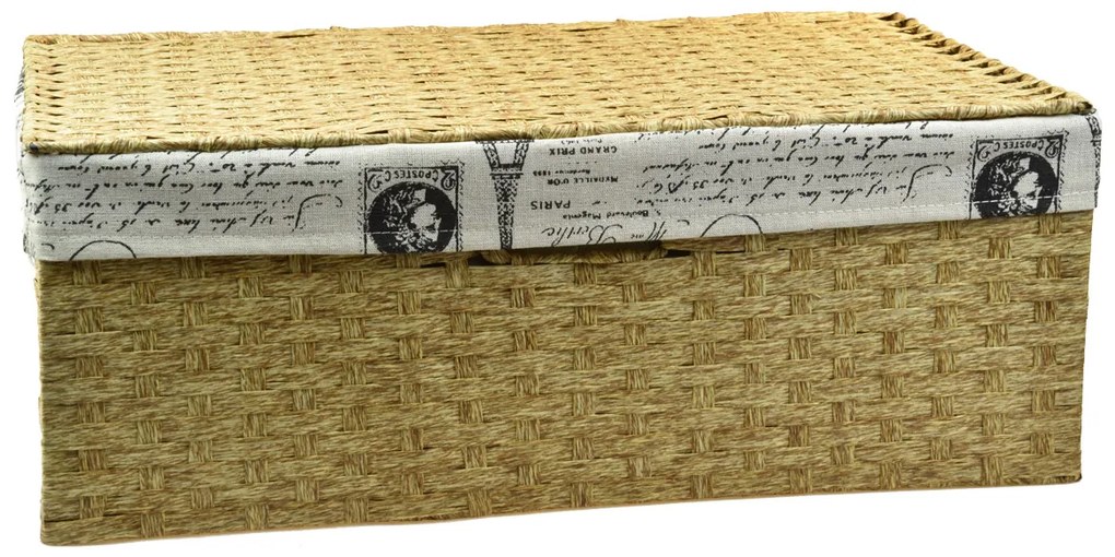 Úložný box s vekom s látkou PARIS Rozmery (cm): 36x24, v. 13