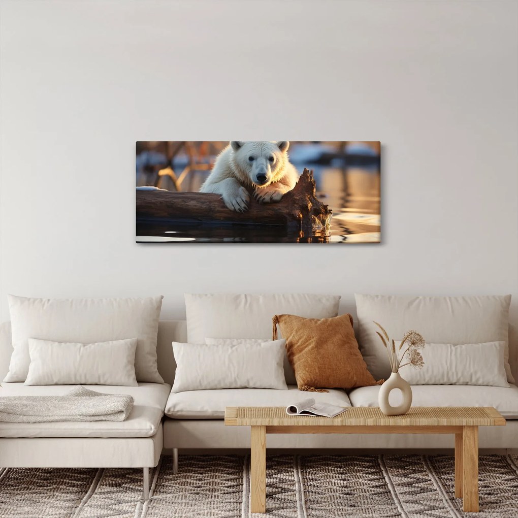 Obraz - Medveď ľadový (120x50 cm)