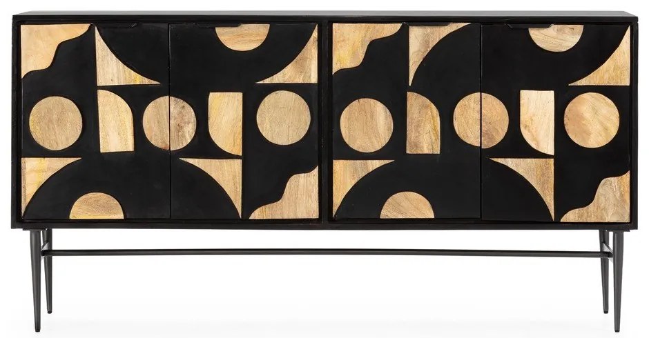 Čierna komoda z mangového dreva 175x90x40 cm Navya – MOME