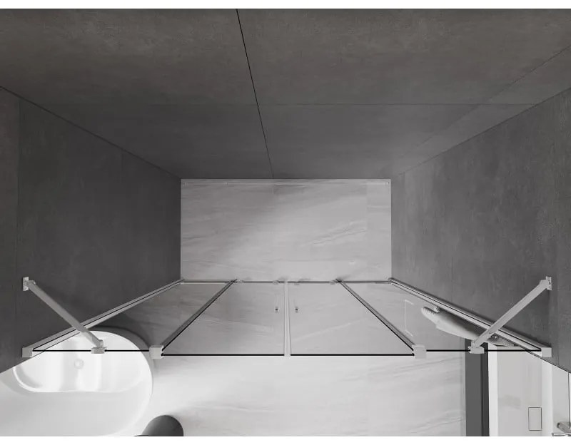 Mexen Velar Duo, posuvné sprchové dvere do otvoru 170 cm, 8mm šedé sklo, chrómová, 871-170-000-42-01