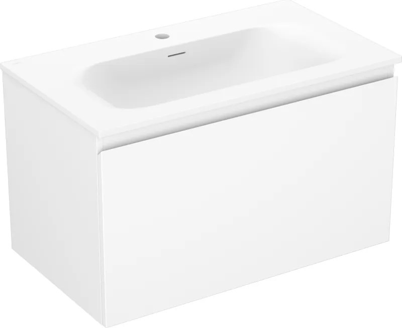 Mexen Orio, kúpeľňová skrinka 80 cm s umývadlom Vela, 1 zásuvka, biela matná, 91A10-08047-1-BF01-W23M01