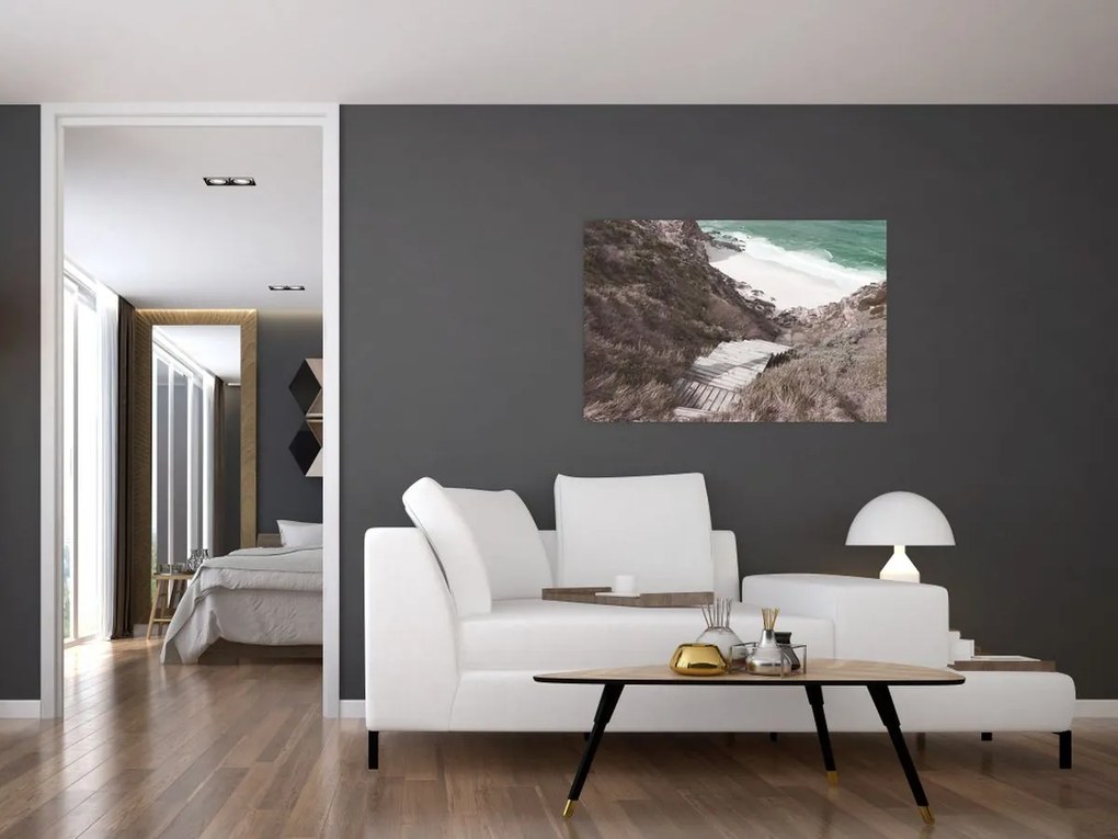 Obraz - Cesta k smaragdovému moru (90x60 cm)