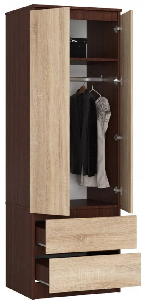 Skriňa STAR S60 2D 2SZ -wenge/dub sonoma