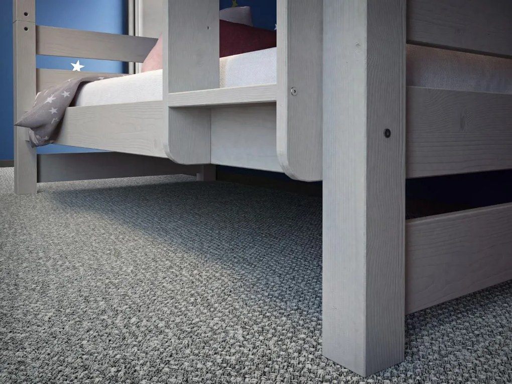 Detská poschodová posteľ z masívu borovice HONZA - 200x90 cm - šedá