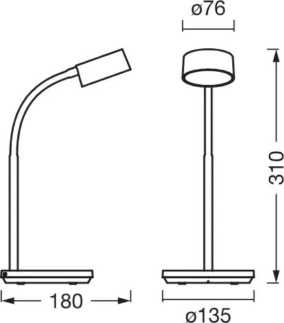 Osram - stmievaná LED stolová lampa OFFICE LINE LED/4,8W/230V, biela