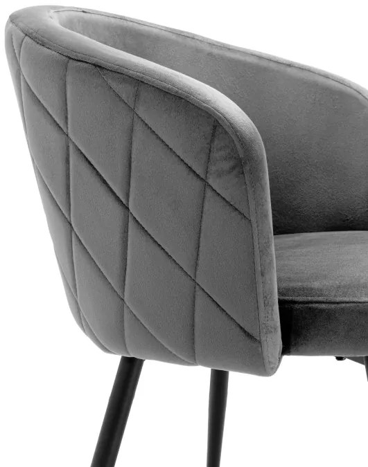 Jedálenská stolička HAMPTON zamatová, grafitová