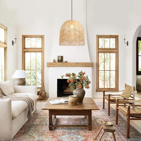 Immax 08263L - Luster na lanku PELO 1xE27/40W/230V pr. 50 cm ratan