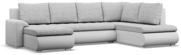 Sedacia súprava FORESTA v tvare U, pravá sivá / biela