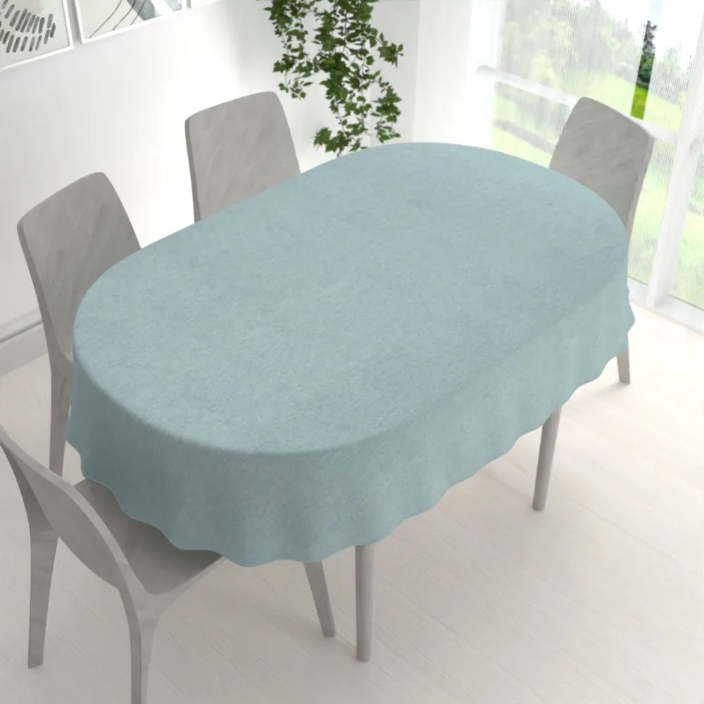 Biante Dekoračný oválny obrus BKW-212 Mätovo zelený žíhaný 120x180 cm