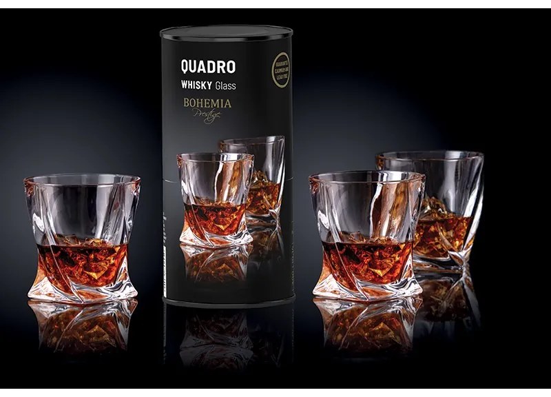 BOHEMIA PRESTIGE QUADRO POHÁR NA WHISKY V TUBE 340 ML SADA 2KS