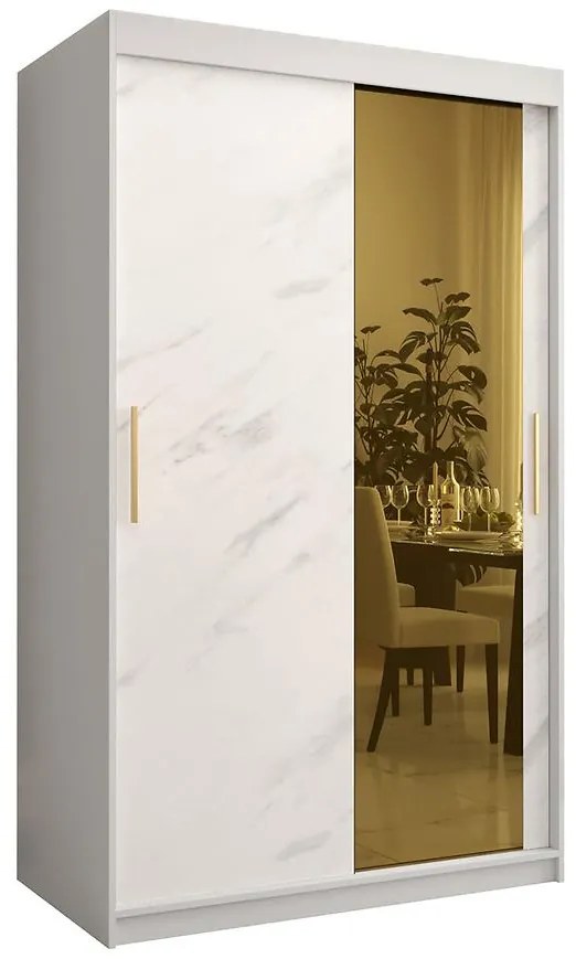 Skriňa Platinum T2 120 biely mramor/biely