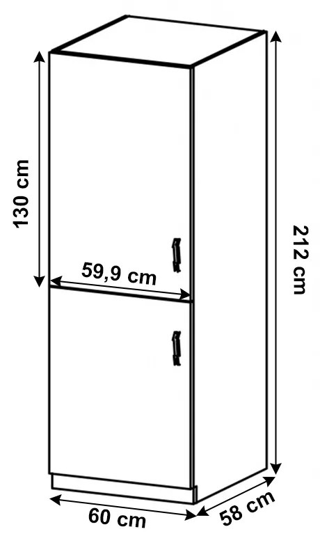 Dolná kuchynská skrinka na vstavanú chladničku D60ZL Sillina (orech milano). Vlastná spoľahlivá doprava až k Vám domov. 1015116
