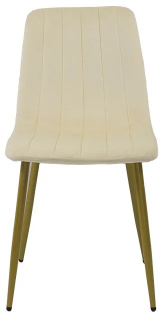 Dekorstudio Zamatová jedálenská stolička BELT krémová - zlaté nohy