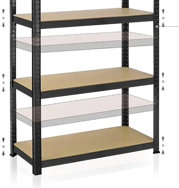 Regál CONOR 180x90x30 cm čierny