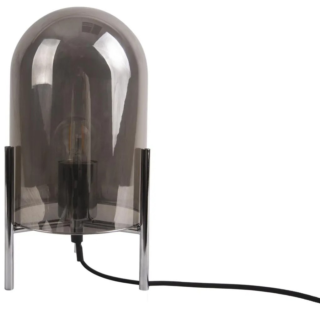 LEITMOTIV Sada 2 ks Stolná lampa Glass Bell šedá ∅ 16 × 30 cm