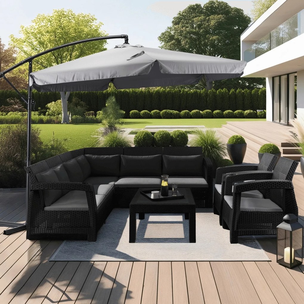 Záhradný slnečník Akron 300 cm sivý