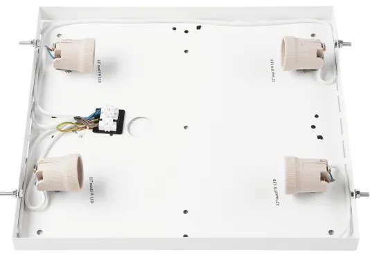 Stropné svietidlo NATURAL SQUARE 4xE27/15W/230V 39x39 cm borovica/biela