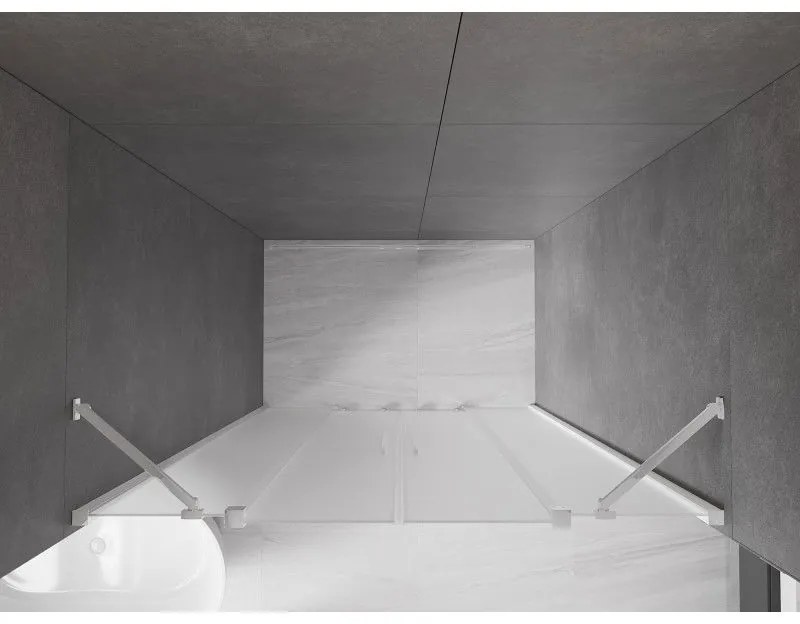 Mexen Velar Duo, posuvné sprchové dvere do otvoru 160 cm, 8mm sklo námraza, chrómová, 871-160-000-32-01