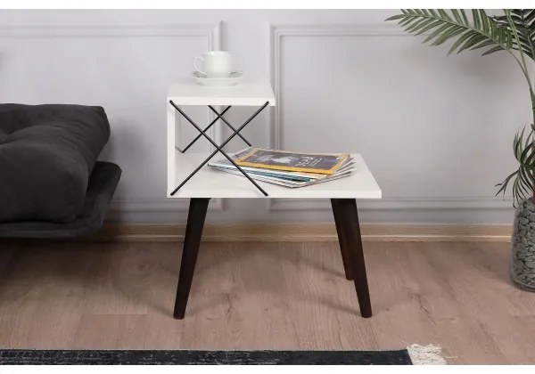 Nočný stolík CROSS 55x50 cm biela