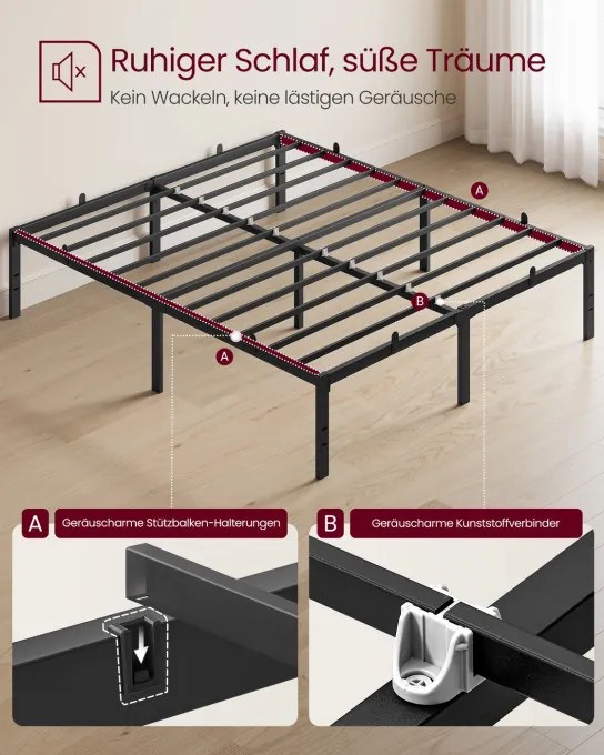 Kovová manželská posteľ 160 cm RMB155BD01