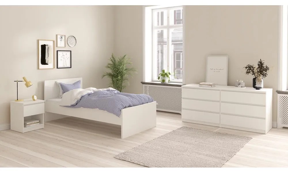 Biela jednolôžková posteľ 90x190 cm Naia – Tvilum