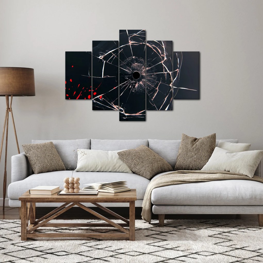 Abstraktný obraz - rozbité sklo (150x105 cm)