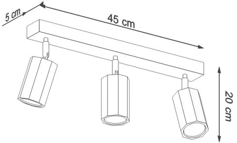 Sollux SL.1030 - Bodové svietidlo ZEKE 3xGU10/40W/230V dub
