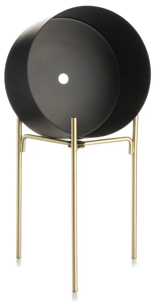 KOVOVÝ KVETINÁČ SO STOJANOM LOFT 20X13 CM ČIERNA/ZLATÁ