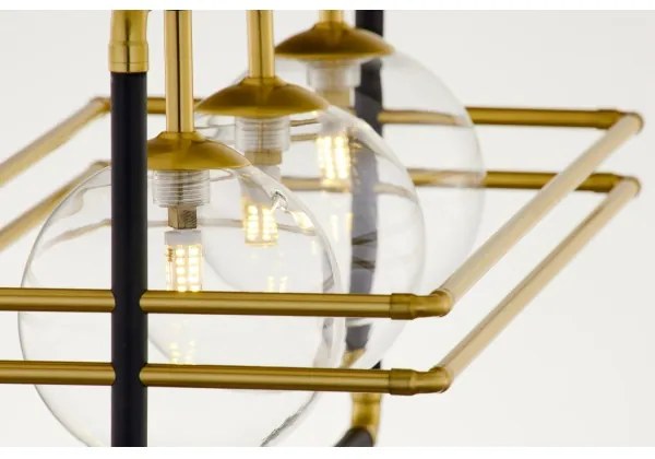 Jupiter 2030 - Luster na lanku FIORI 3xG9/10W/230V čierna/zlatá/číra