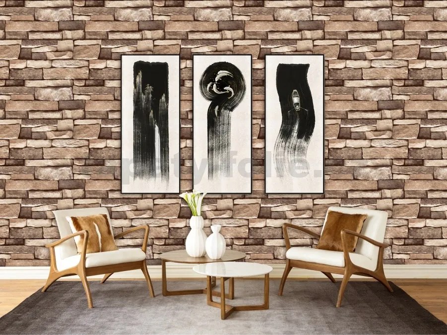 Samolepiace tapety 45 cm x 10 m IMPOL TRADE 9245kameň ukladaný hnedý  samolepiace tapety