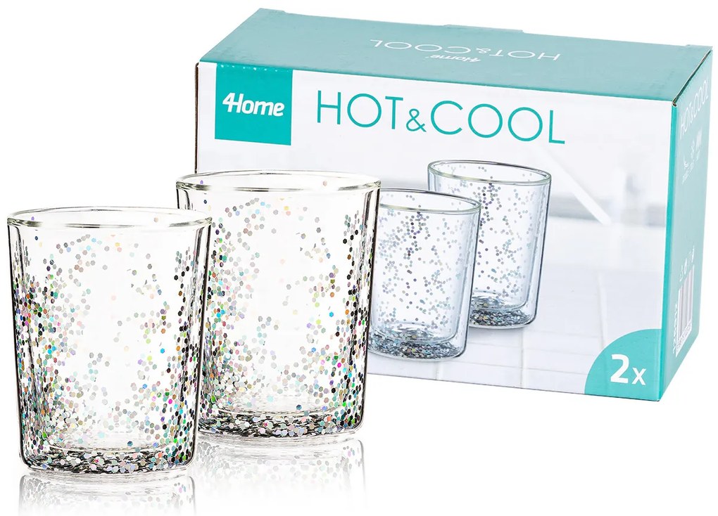 4Home Termo pohár Hot&Cool Sparkle 250 ml, 2 ks