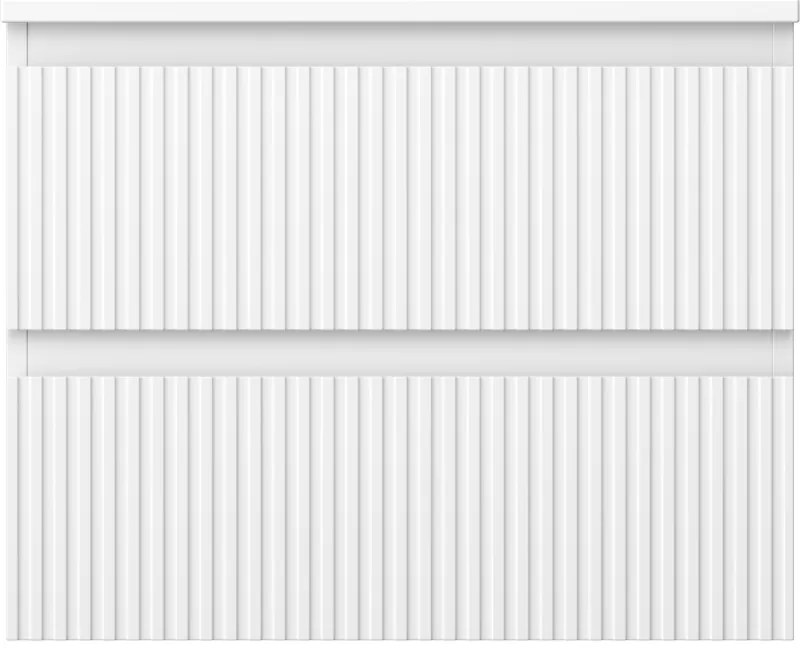 Mexen Rivel, kúpeľňová skrinka 60 cm s pracovnou doskou, 2 zásuvky, drážkovaná, biela matná, 91A20-06047-2-BFFC01