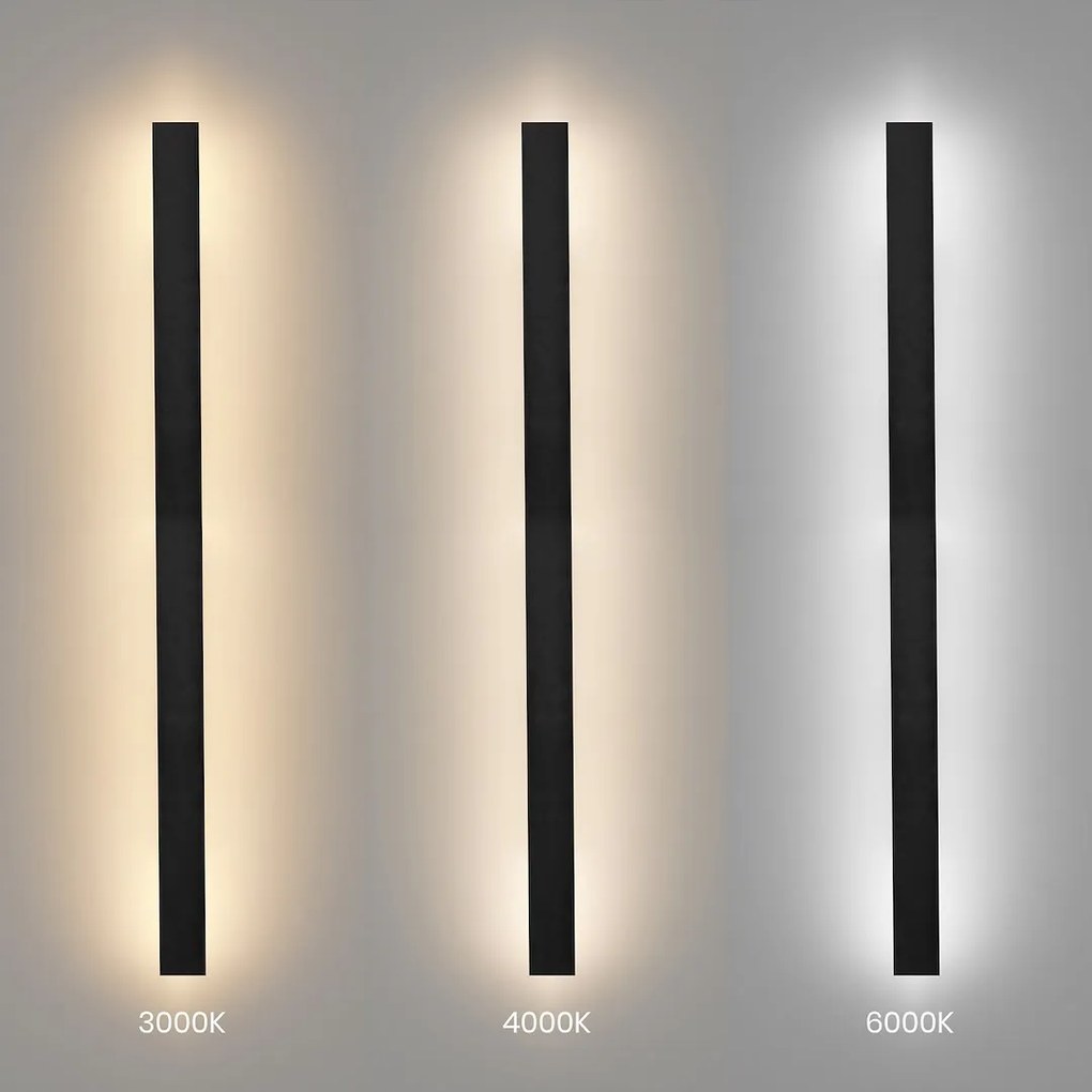 Exteriérové nástenné LED svietidlo Wow, 1x LED 20w, 3CCT, čierna, (120 cm)