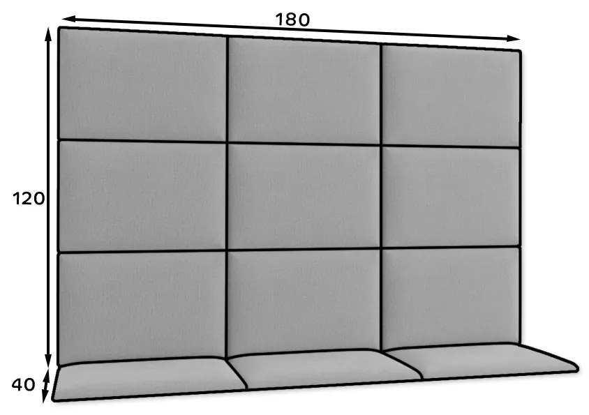 Set 12 čalúnených panelov Quadra 180x120 cm (mentolová). Vlastná spoľahlivá doprava až k Vám domov. 1051992