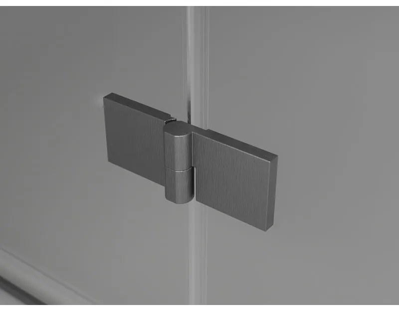 Mexen, Mexen Lunar L výklopné pravé sprchové dvere 140 cm, priehľadné, pištoľovo šedé kartáčované - 834L-140-000-66-00-P