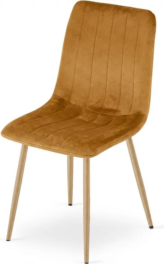 Horčicová zamatová stolička LAVA
