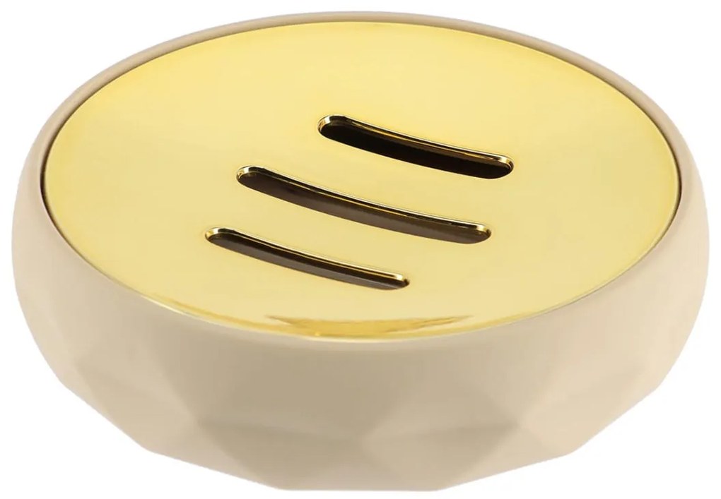 Miska na mydlo Lorantos, béžová/so zlatými prvkami