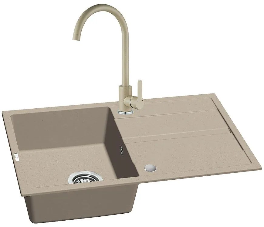 Granitový drez Pico 760x440 béžová + batéria