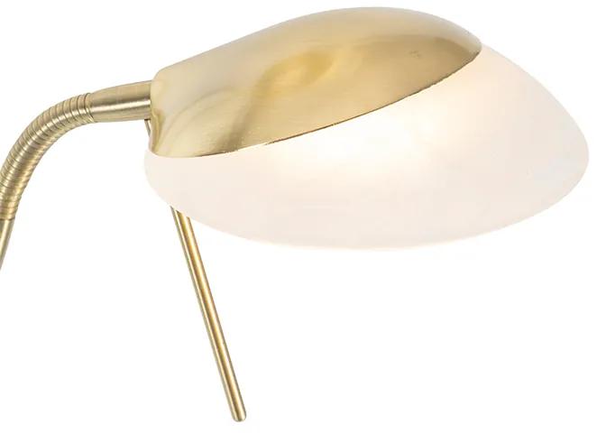 Mosadzná podlahová lampa vrátane LED a stmievača s lampou na čítanie - Empoli