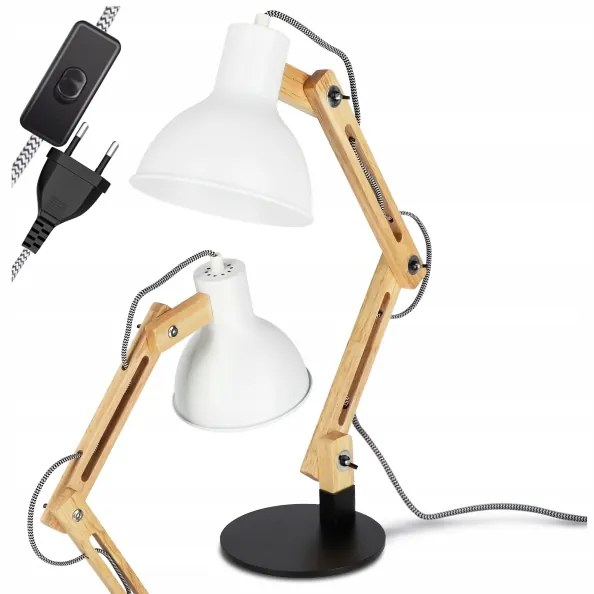 Stolná lampa 1xE27/40W/230V biela/čierna