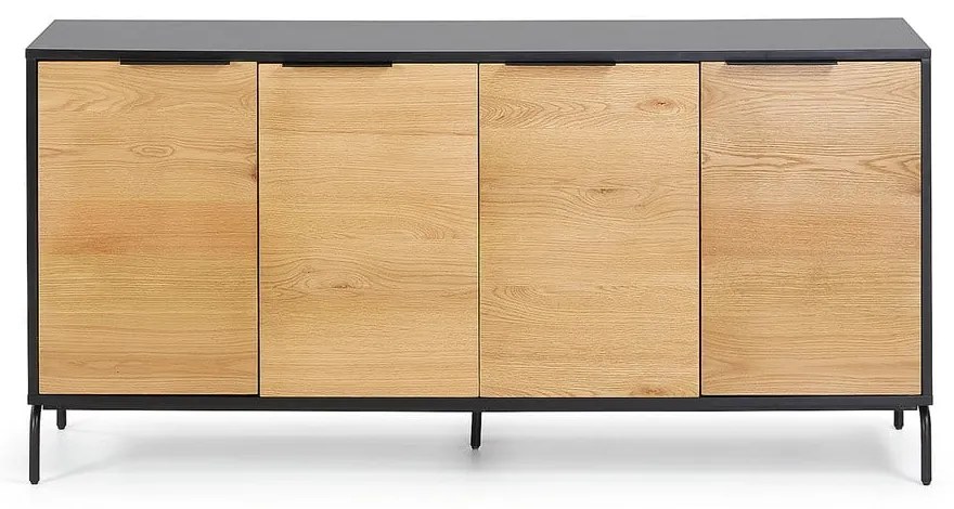 Čierno-hnedá komoda Kave Home SAVOI, 165 x 80 cm