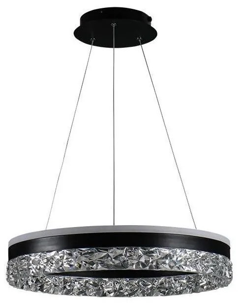 LED Stmievateľný luster na lanku LED/80W/230V 3000-6500K čierna + diaľkové ovládanie