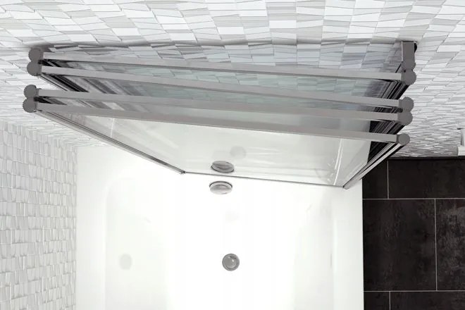 Vaňová zástena REA IDEA 120 cm, chróm/transparent