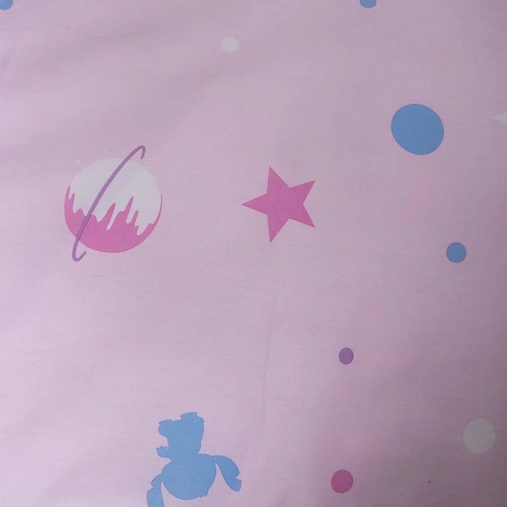Ružová bavlnená detská obliečka na jednolôžko 140x200 cm Lilo a Stitch "Universe" – Jerry Fabrics