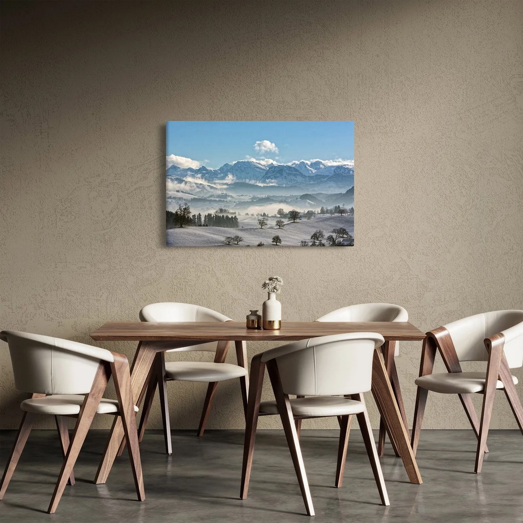 Obraz zasnežených hôr (90x60 cm)