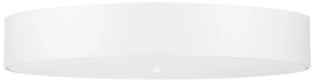 Stropné svietidlo Skala, 1x biele textilné tienidlo, (biele sklo), (fi 80 cm)