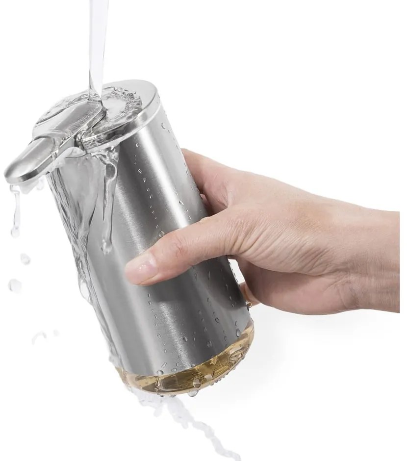 Sivý automatický oceľový dávkovač mydla 266 ml - simplehuman